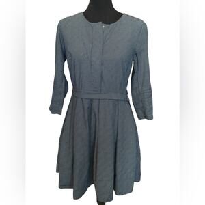 New ~ GAP LUX ~ Navy Polka Dot Box Pleat Dress Size 4 Fall Fashion